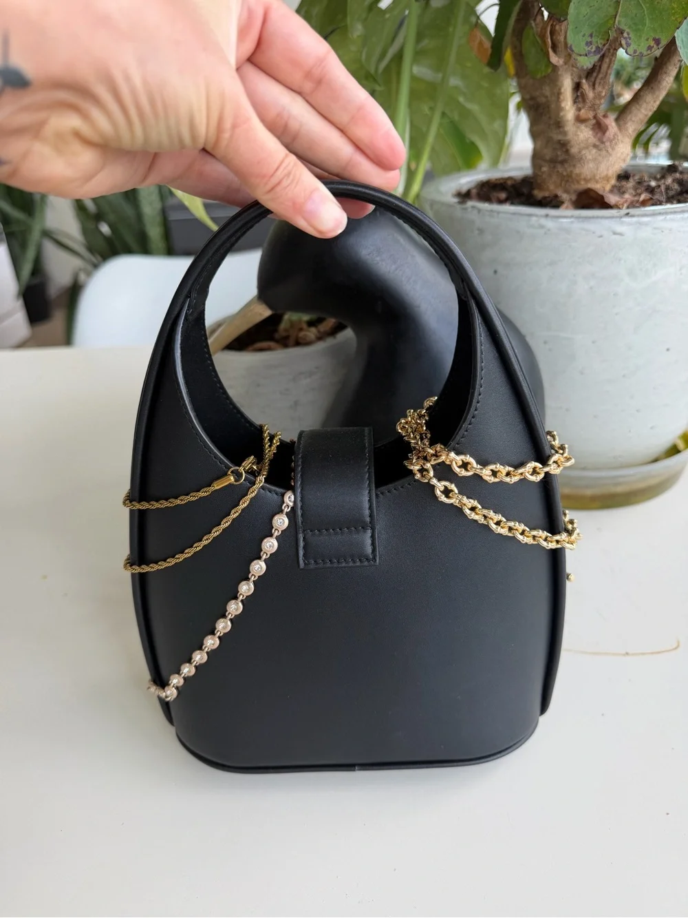 Salvatore Ferragamo Black Leather Mini Bag with Gold Hardware - Picture 2 of 3